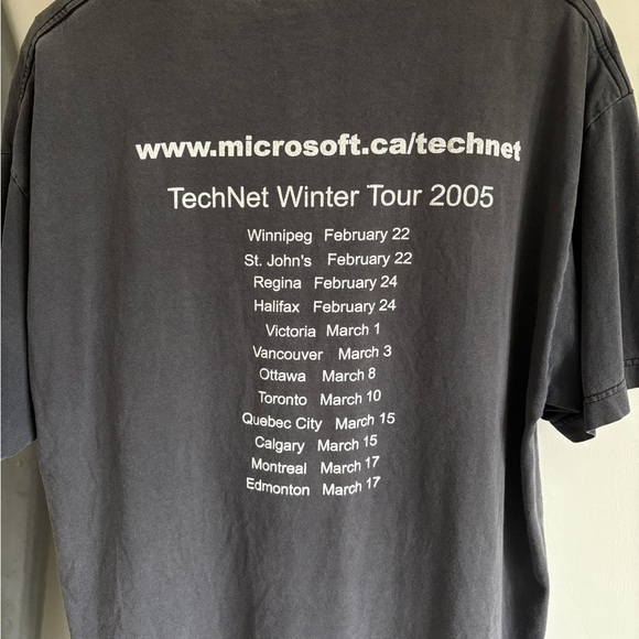 RARE 2005 Microsoft Technet Winter Tour Canada Shirt size XL grey faded - Picture 6 of 8